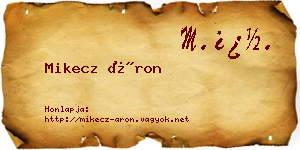 Mikecz Áron névjegykártya